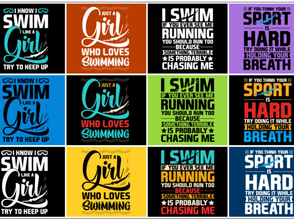 Swim t-shirt design bundle