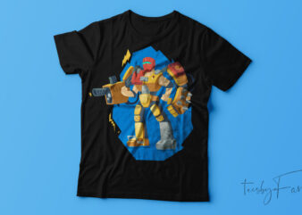 fighting robot T-shirt design.