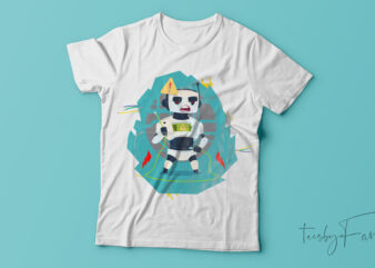 Angry robot T-shirt design.