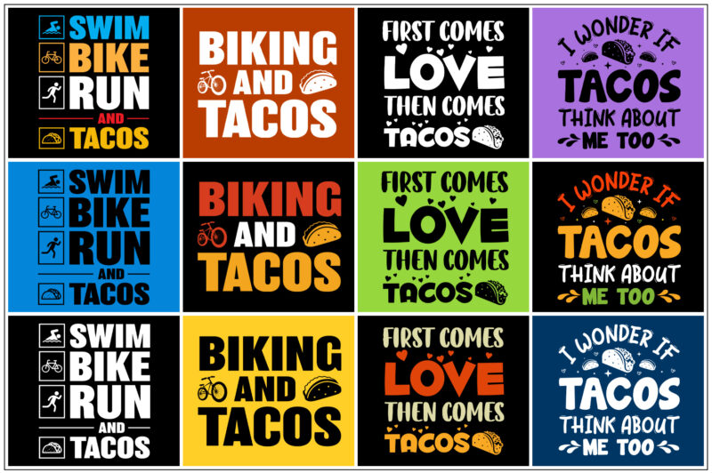 Taco T-Shirt Design Bundle