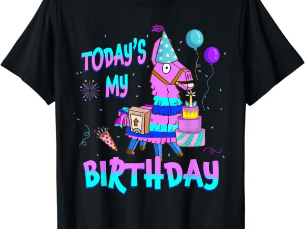 Todays my birthday llama boy girl family party decorations t-shirt