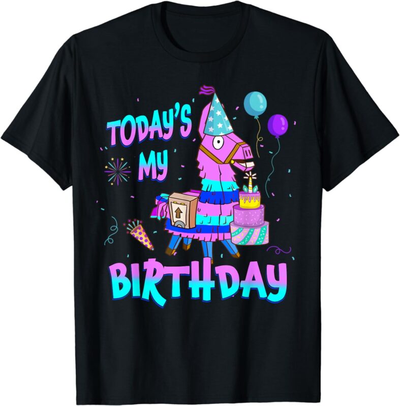 Todays My Birthday Llama Boy Girl Family Party Decorations T-Shirt