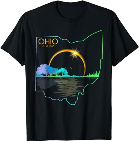 Total Solar Eclipse 2024 State Ohio Totality April 8 2024 T-Shirt