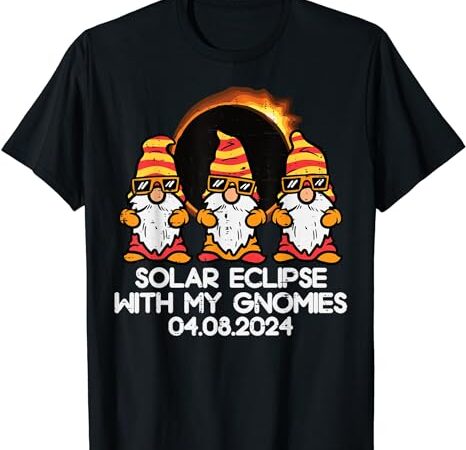 Total solar eclipse with gnomies 04.08.2024 men women kids t-shirt Total solar eclipse with gnomies 04.08.2024 men women kids t-shirt