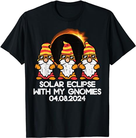 Total Solar Eclipse With Gnomies 04.08.2024 Men Women Kids T-Shirt