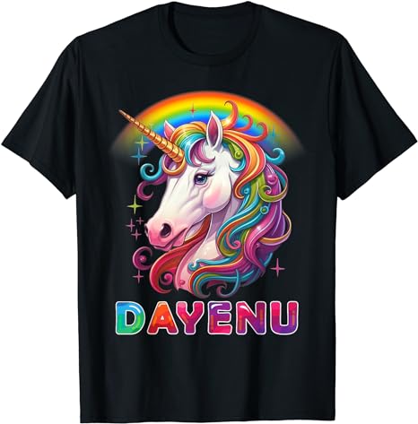 Unicorn Dayenu Passover Matzah Four Cups for Kids Boys Girls T-Shirt