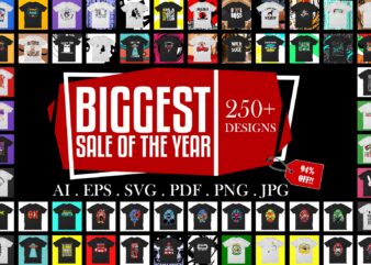 Mega Pack Of 250 T-Shirt Designs For Sale | 94% Off!! | Ready To Print.