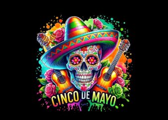 Cinco De Mayo Mexican Skull Fiesta 5 Png t shirt vector file