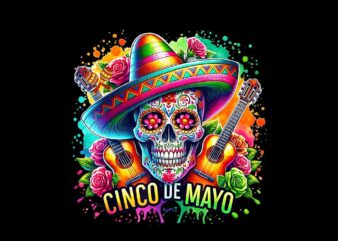 Cinco De Mayo Mexican Skull Fiesta 5 Png