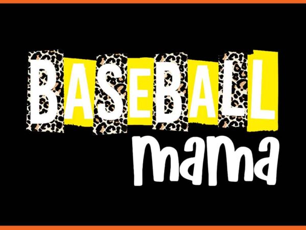 Baseball mama yellow leopard print png, baseball mom gear sports png t shirt template