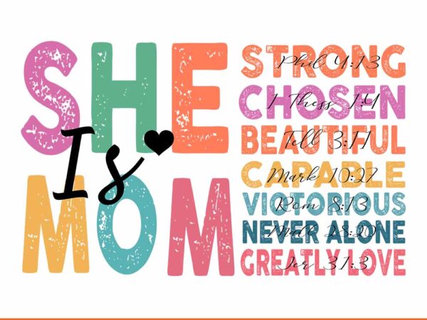 She is mom svg, retro mother svg, blessed mom svg t shirt template vector She is mom svg, retro mother svg, blessed mom svg t shirt template vector
