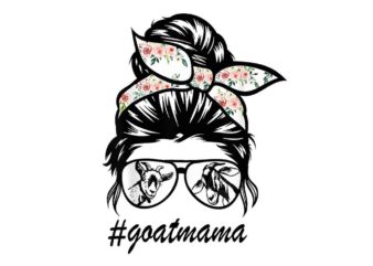 Goat Mama Messy Bun PNG t shirt design template