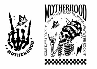 Motherhood Sometimes I Rock It Svg, Skeleton Mama Rockin’ Svg