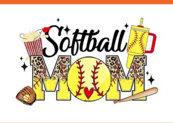 Softball Mom Game Day Vibes Mothers Day PNG