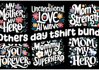 Mothers day floral bundle script t shirt design | t-shirt 2024 bundle | 06 design