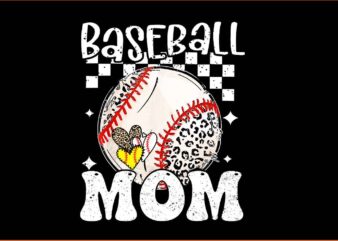 Baseball Mom PNG, Softball Mom Mama Mother’s Day Leopard PNG
