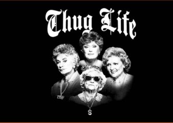 Golden Thug Life 80’s TV Sitcom PNG t shirt design template