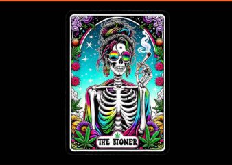 The stoner skeleton tarot card png