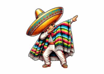Dabbing Boys Mexican Poncho Cinco De Mayo Png t shirt vector illustration