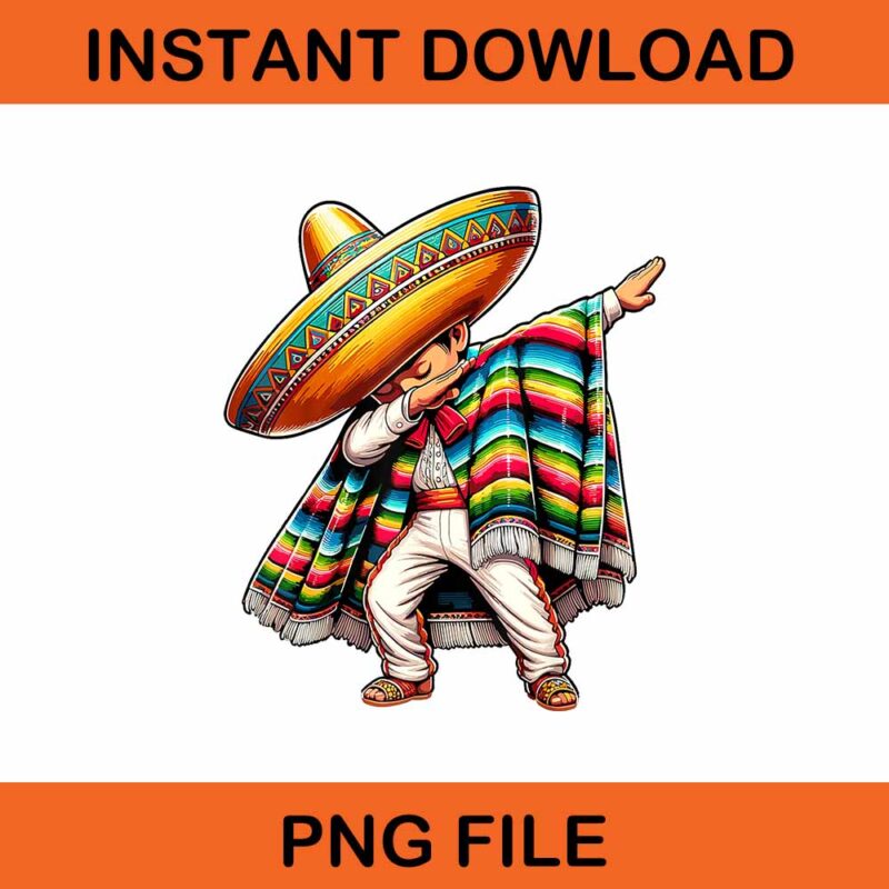 Dabbing Boys Mexican Poncho Cinco De Mayo Png