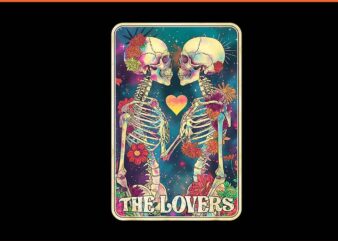 The Lovers Skeleton Tarot Romantic Gothic Flower Mystical PNG t shirt designs for sale