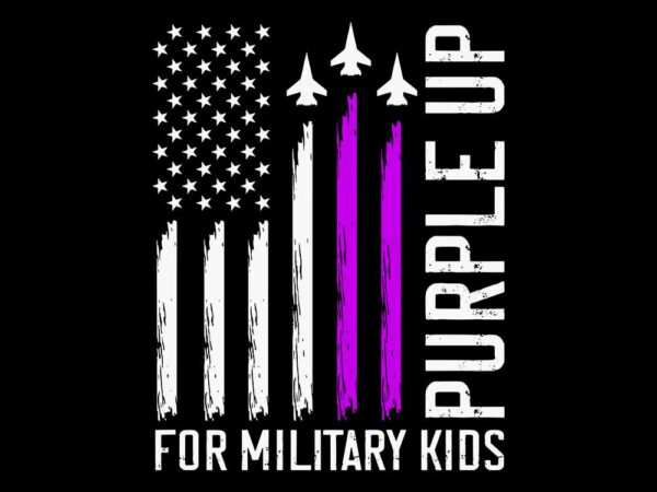 Purple up for military kids svg t shirt illustration Purple up for military kids svg t shirt illustration
