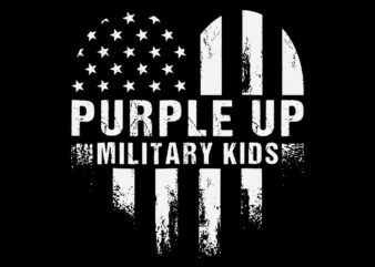Child Us Flag Svg, Purple Up Military Kids Svg