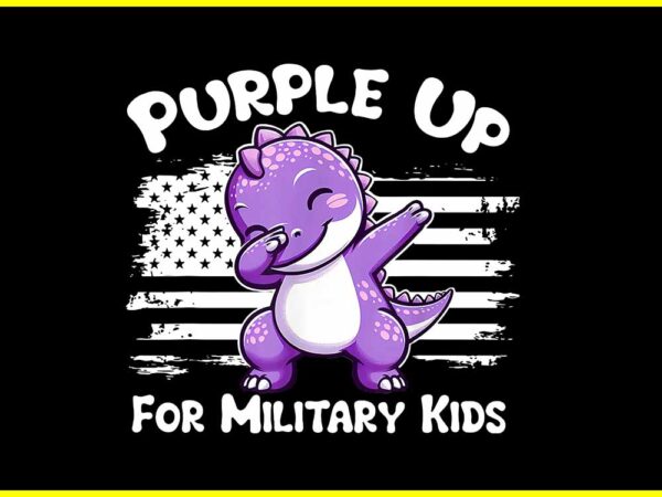 Purple up for military kids dinosaur png t shirt illustration