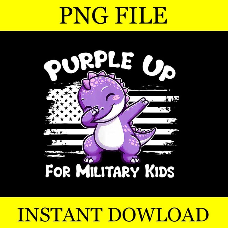 Purple Up For Military Kids Dinosaur Png