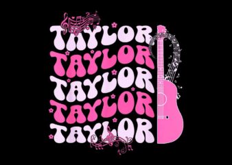 Retro TAYLOR First Name Personalized Groovy Birthday Png