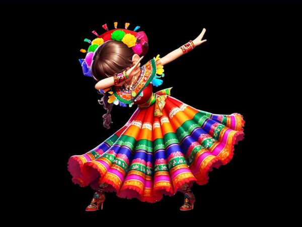 Mexican dabbing woman cinco de mayo png t shirt designs for sale Mexican dabbing woman cinco de mayo png t shirt designs for sale