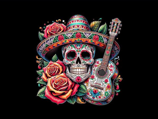 Cinco de mayo skull sombrero fiesta mexican png t shirt vector file