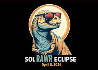 Dinosaur Solar Eclipse April 8 2024 Png, Sor Rawr Eclipsse Png