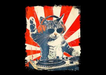 DJ Cat Disco Sound Tech Headphone Music PNG