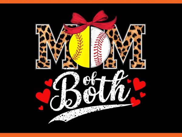 Mom of both baseball png, baseball mom png t shirt designs for sale