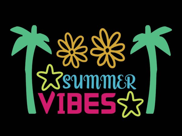 Summer vibes t shirt template vector