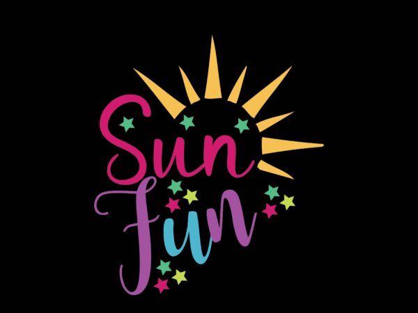 Sun fun t shirt template vector