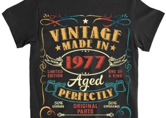 Vintage 47th Birthday Decorations Men Funny 1977 47 Birthday T-Shirt ltsp