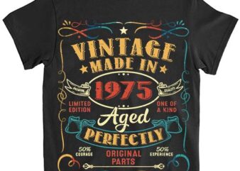 Vintage 49th Birthday Decorations Men Funny 1975 49 Birthday T-Shirt ltsp
