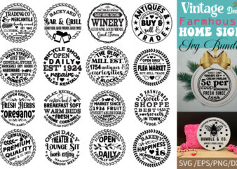 Vintage Farmhouse Home Sign T-shirt Bundle Vintage Farmhouse Home Sign SVG Bundle
