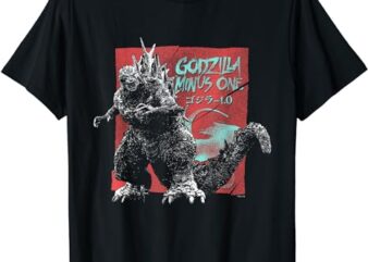 Vintage torn movie ad godzilla stance t-shirt