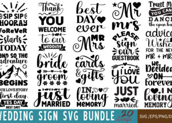 Wedding Sign T-shirt Bundle Wedding Sign SVG Bundle
