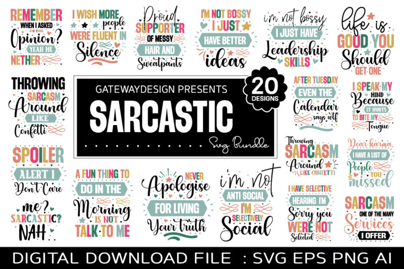Sarcastic Svg Bundle