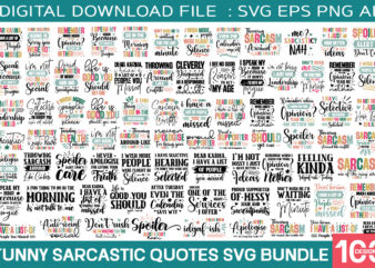 Sarcastic quotes svg bundle / 100 designs