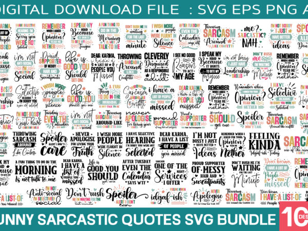 Sarcastic quotes svg bundle / 100 designs