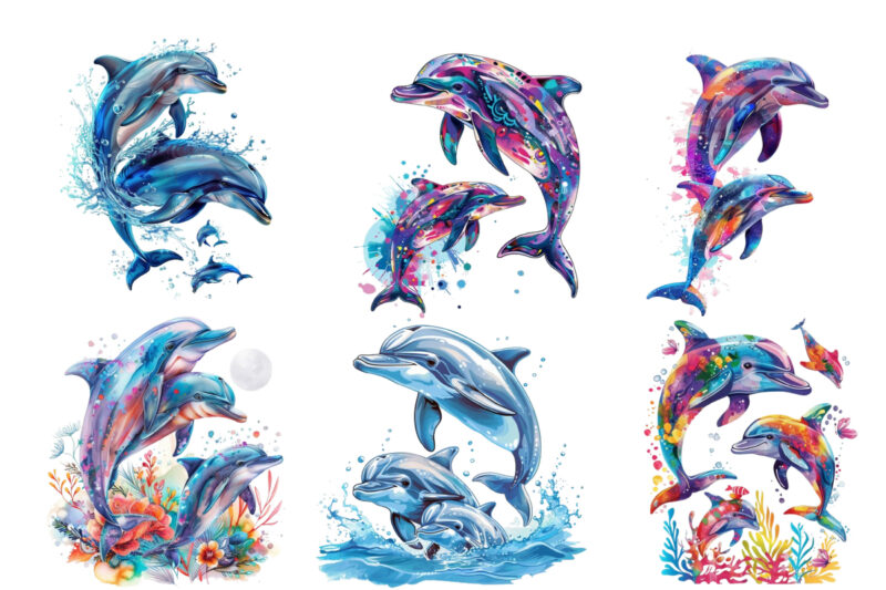 Watercolor Dolphin Clipart,Digital Illustration Dolphins,Illustration Dolphin,Dolphin Transparent,Dolphin Sublimation,Dolphin Waterslide,Bab