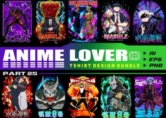 Populer anime lover part 25 tshirt design bundle illustration