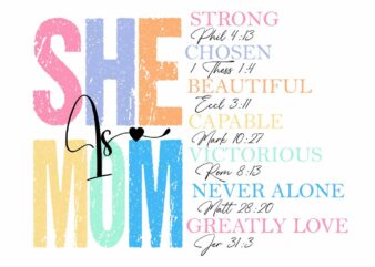 She is Mom Svg, Retro Mother Svg, Blessed Mom Svg