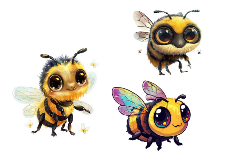 cartoon little Cute Bee Sublimation Clipart