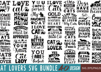 Cat lovers t-shirt bundle cat lovers svg bundle